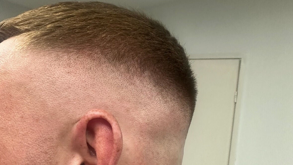 Een korte fade, van opzij gezien